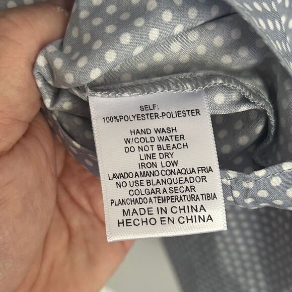 Blue Polka Dot Scallop Trim Cami Top - Picture 6 of 7